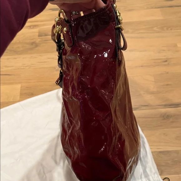 Vintage Coach Madison Burgundy Patent Leather Satchel